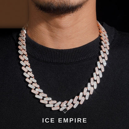 Iced Out Rose Gold Plated Moissanite Cuban Chain