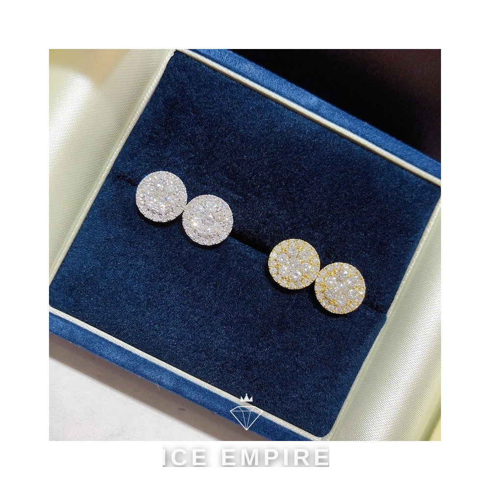 Iced Out 10K Gold Moissanite Earrings