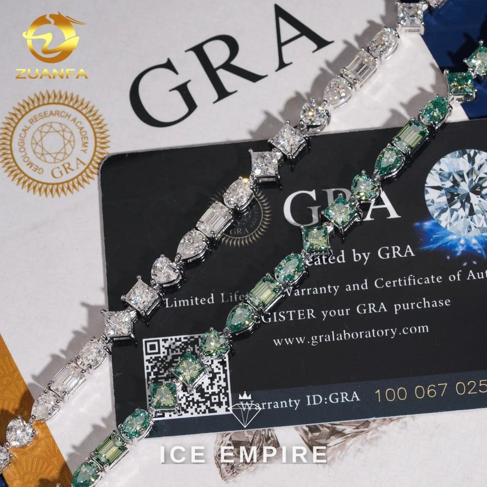 Iced Out 925 Silver Moissanite Tennis Bracelet