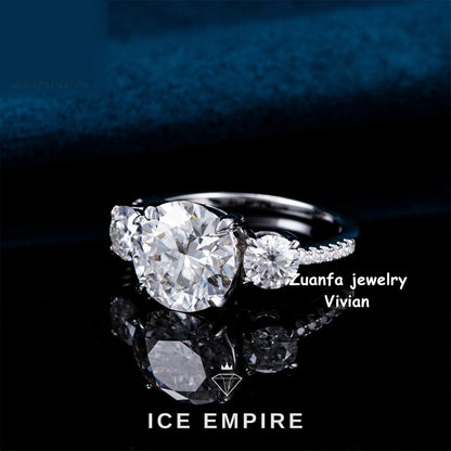Iced Out 925 Silver Moissanite Ring
