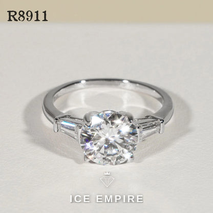 Iced Out 925 Silver Moissanite Engagement Ring
