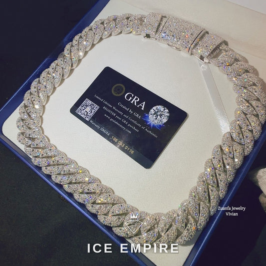 Iced Out Rose Gold Plated Moissanite Cuban Chain