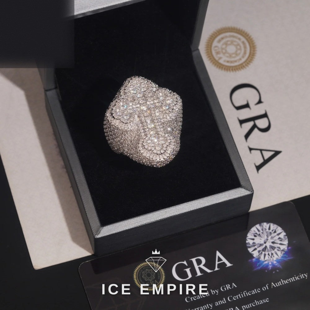 Iced Out Baguette Rose Gold Plated Moissanite Ring