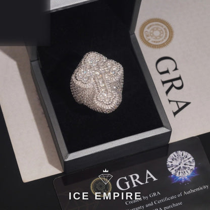 Iced Out Baguette Rose Gold Plated Moissanite Ring