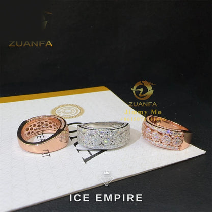 Iced Out 925 Silver Moissanite Ring