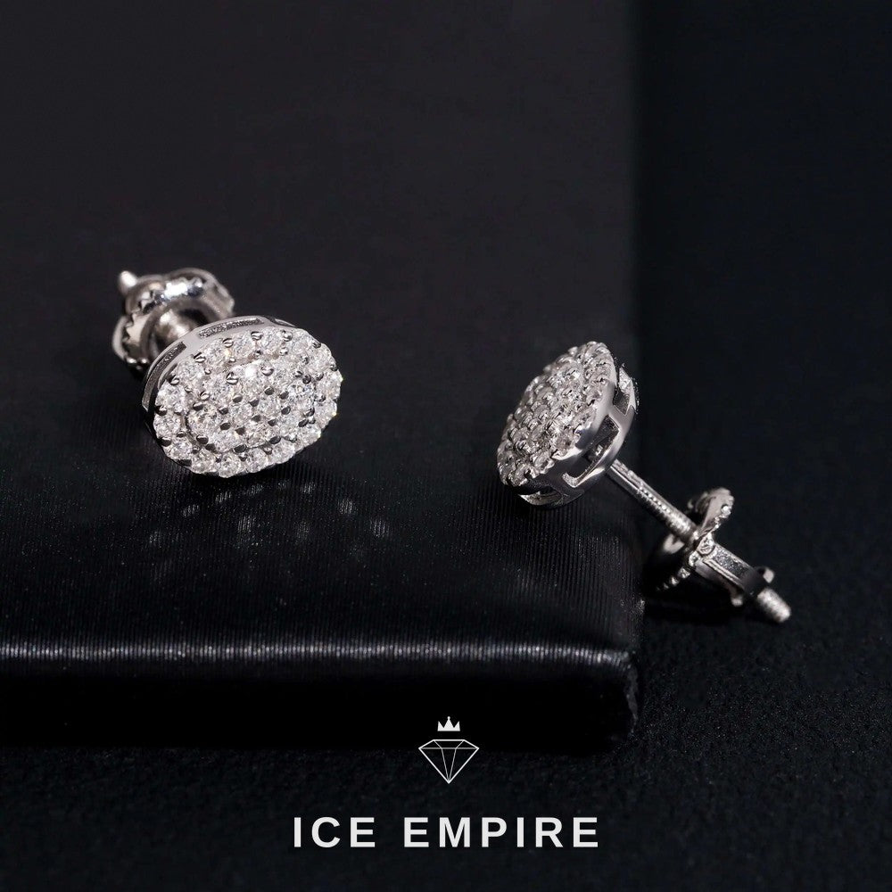Iced Out Gold Plated Moissanite Stud Earrings