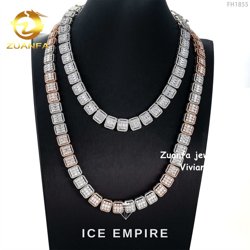 Iced Out Rose Gold Plated Moissanite Cuban Chain