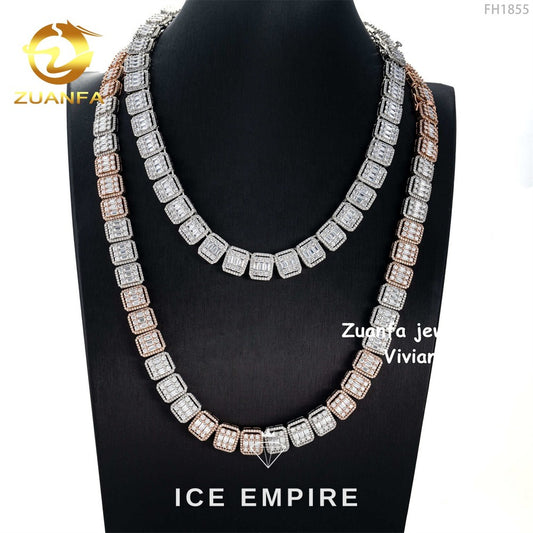 Iced Out Rose Gold Plated Moissanite Cuban Chain