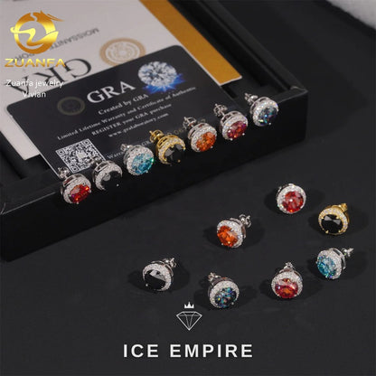 Iced Out 925 Silver Moissanite Earrings