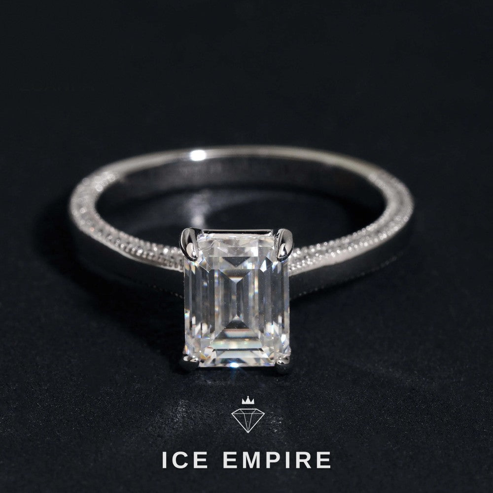 Iced Out 925 Silver Moissanite Wedding Band