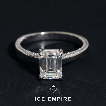 Iced Out 925 Silver Moissanite Wedding Band