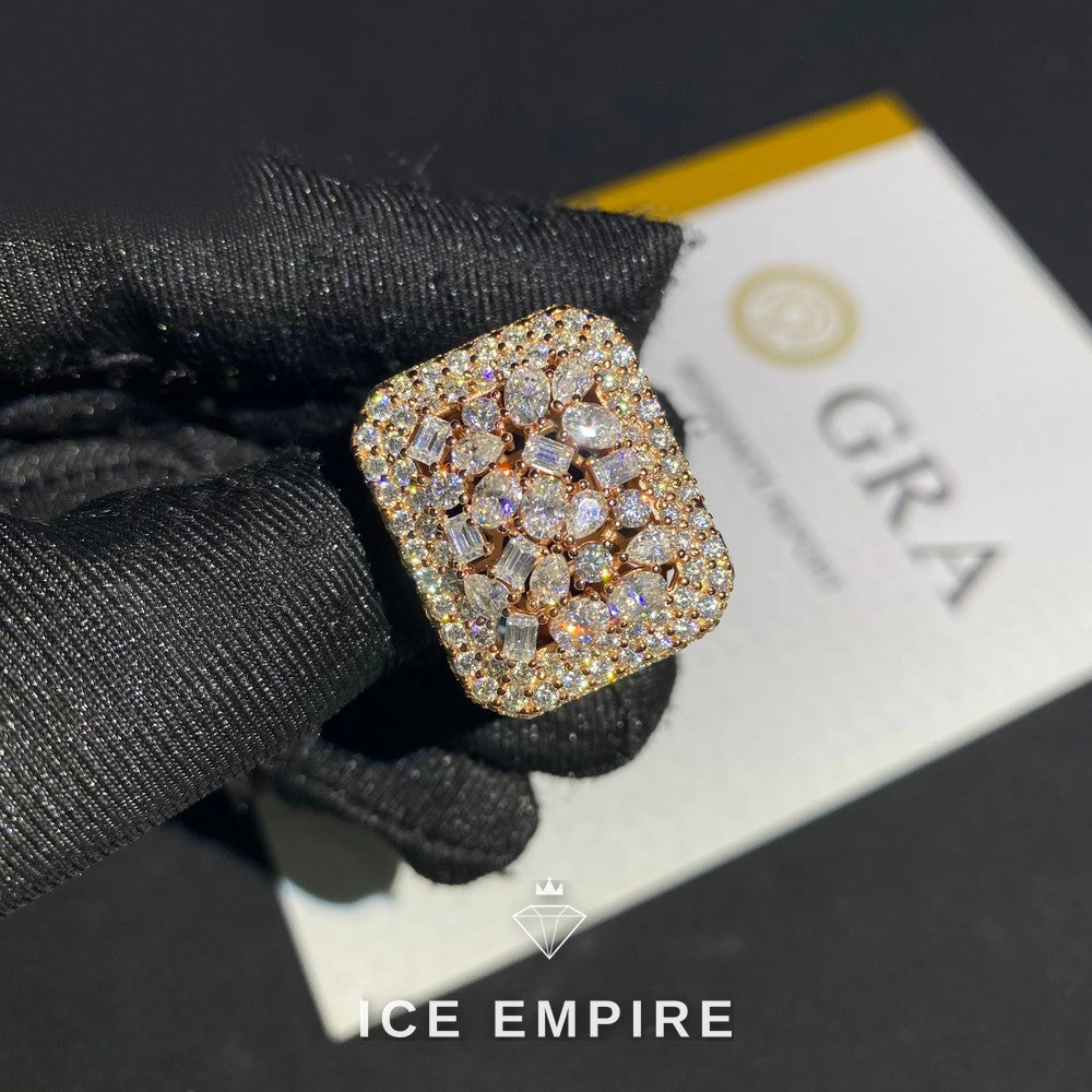 Iced Out 925 Silver Moissanite Ring