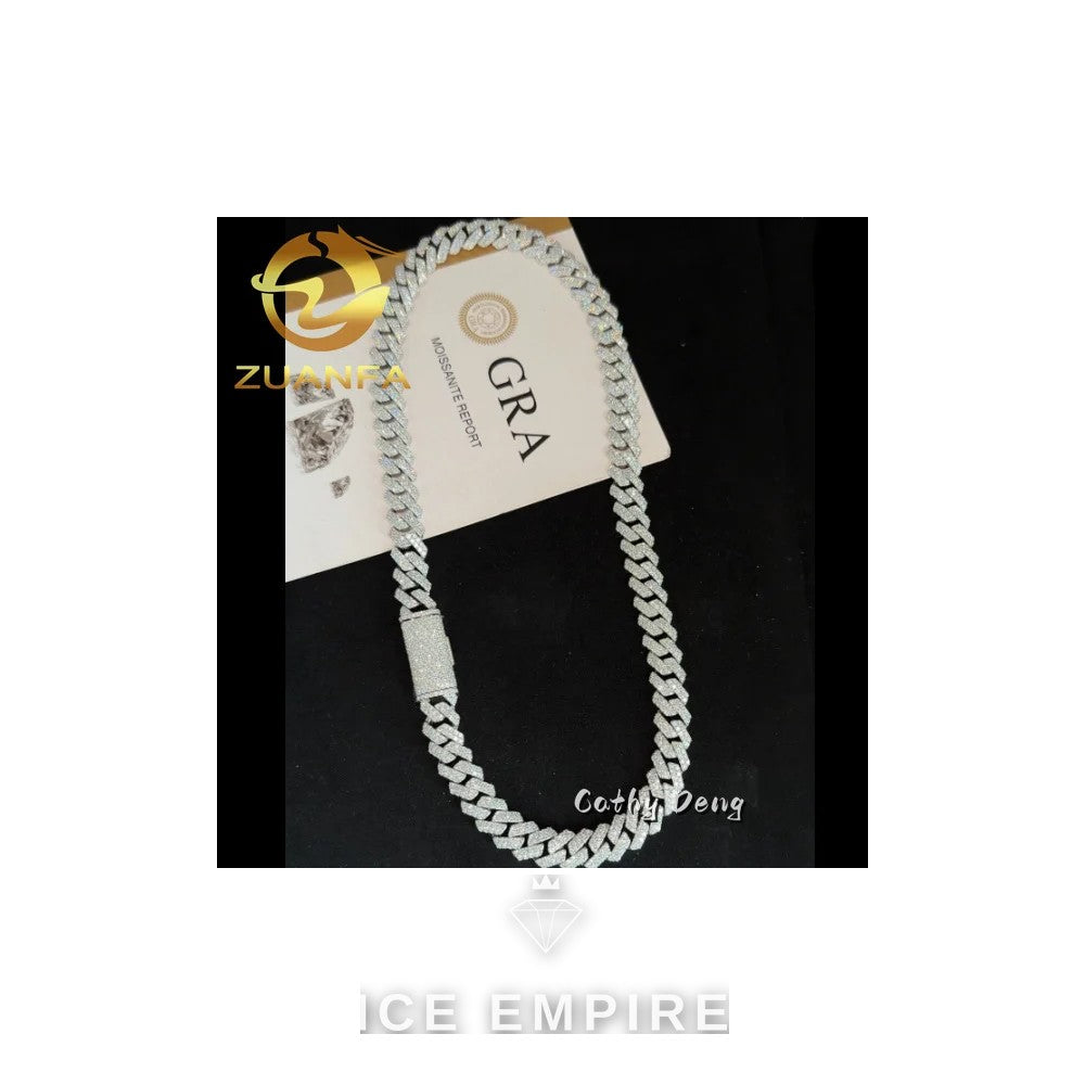 Iced Out Rose Gold Plated Moissanite Cuban Chain