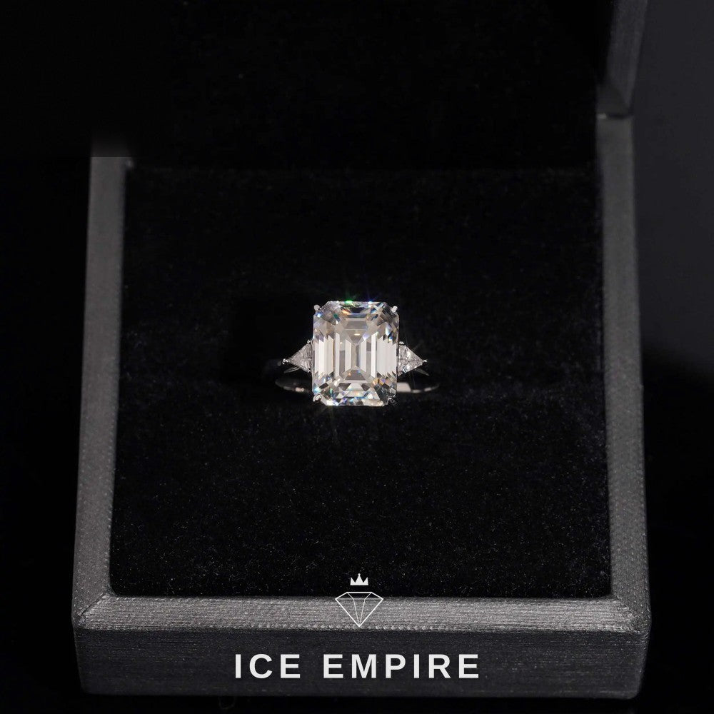 Iced Out 925 Silver Moissanite Engagement Ring