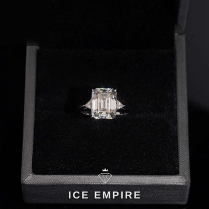 Iced Out 925 Silver Moissanite Engagement Ring