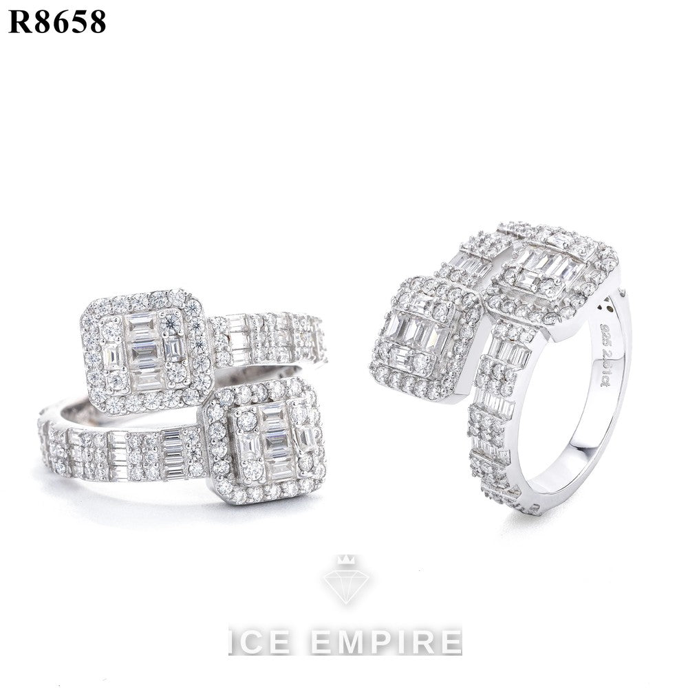 Iced Out 925 Silver Moissanite Ring