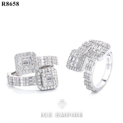 Iced Out 925 Silver Moissanite Ring