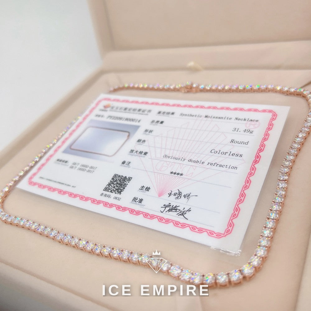 Iced Out Rose Gold Plated Moissanite Cuban Chain