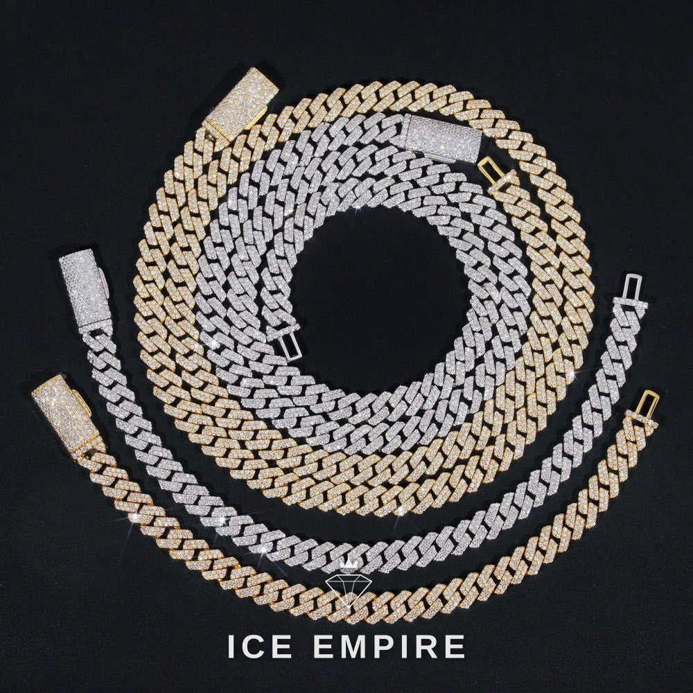 Iced Out Gold Plated Moissanite Cuban Chain