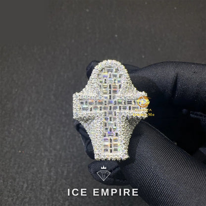 Iced Out Baguette 925 Silver Moissanite Ring