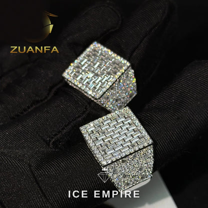 Iced Out Baguette 925 Silver Moissanite Ring