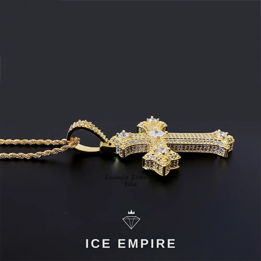 Iced Out Cross 925 Silver Moissanite Pendant