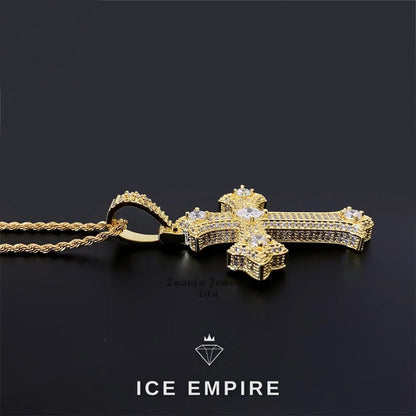 Iced Out Cross 925 Silver Moissanite Pendant