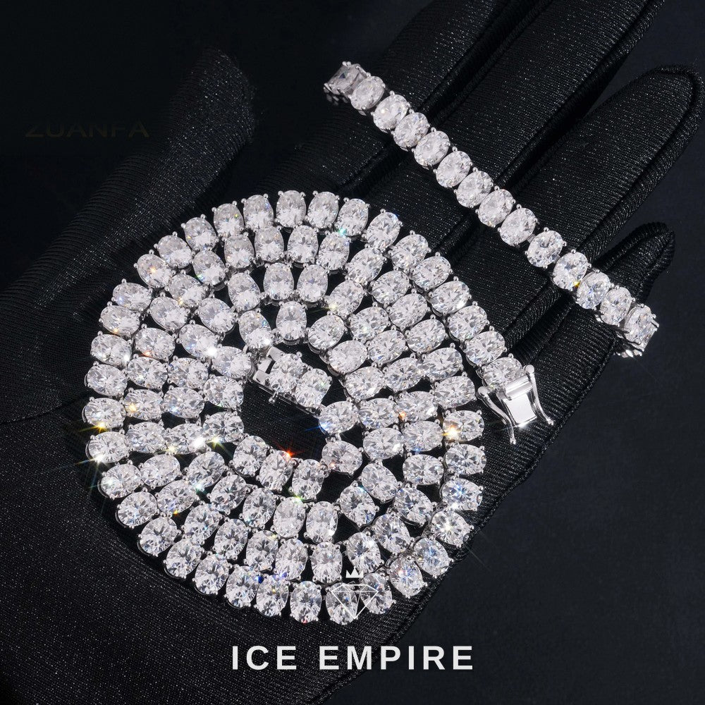 Iced Out Rose Gold Plated Moissanite Cuban Chain