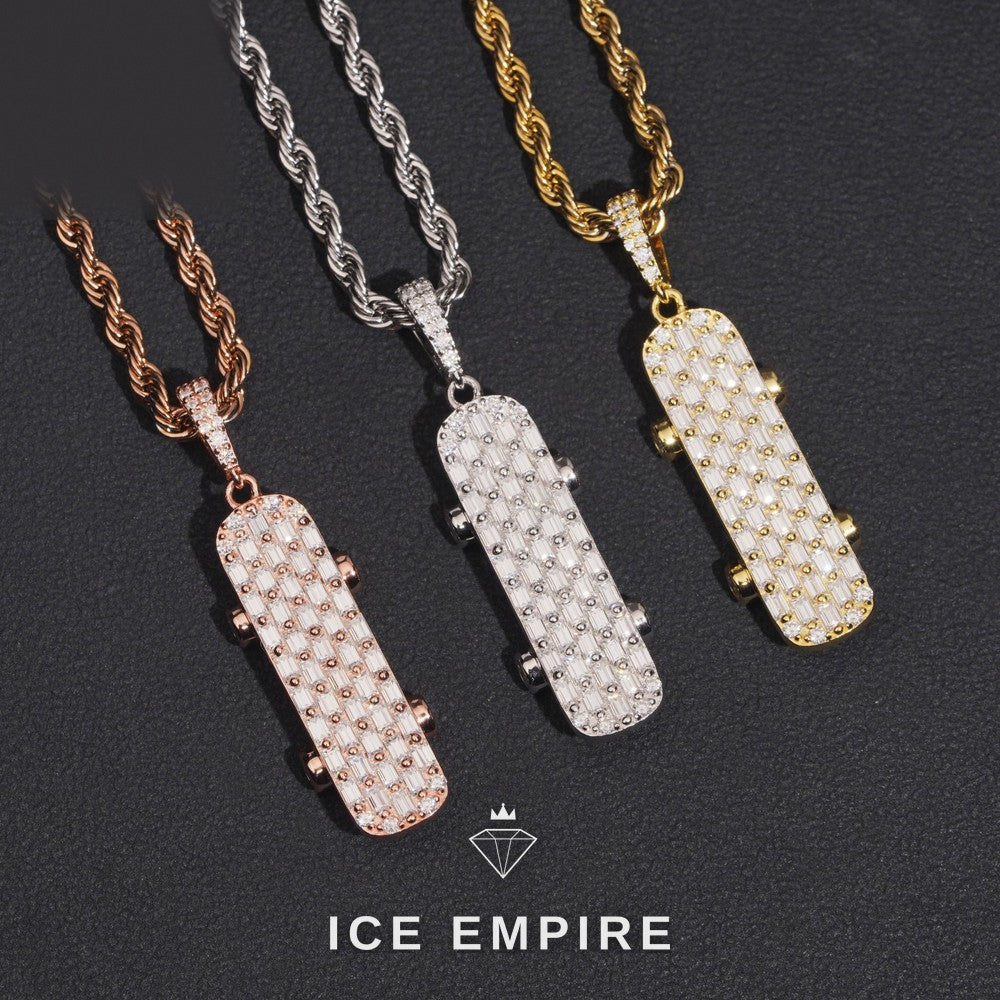 Iced Out Rose Gold Plated Moissanite Pendant