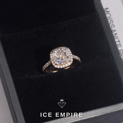 Iced Out 14K Gold Moissanite Wedding Band