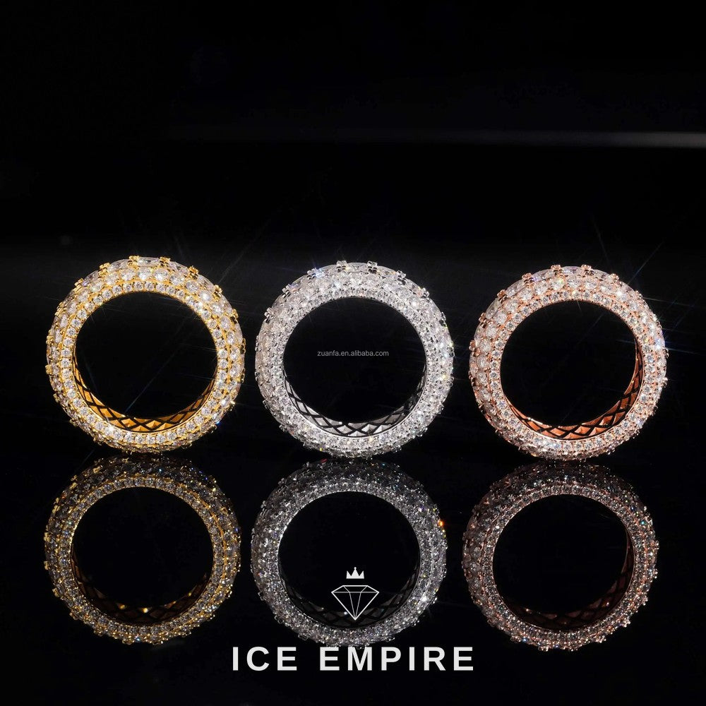 Iced Out 925 Silver Moissanite Engagement Ring