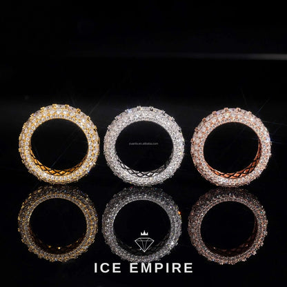 Iced Out 925 Silver Moissanite Engagement Ring