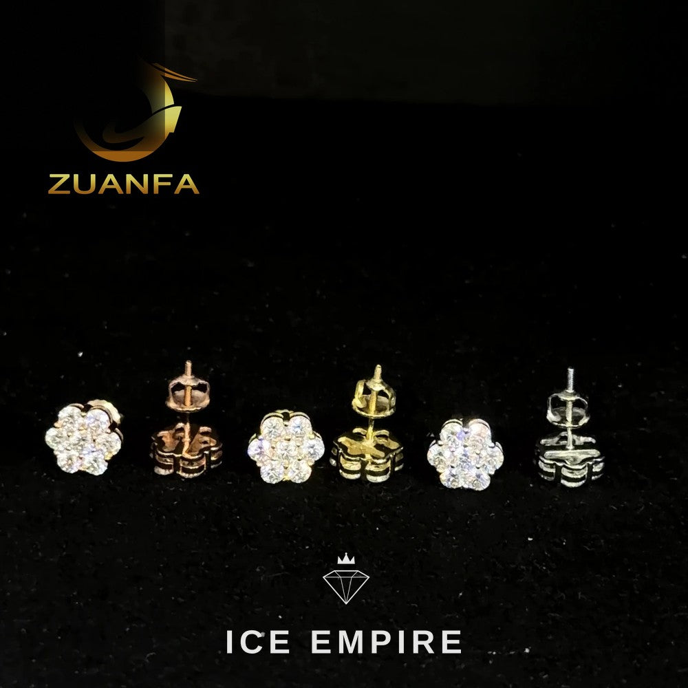 Iced Out 925 Silver Moissanite Earrings