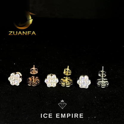 Iced Out 925 Silver Moissanite Earrings