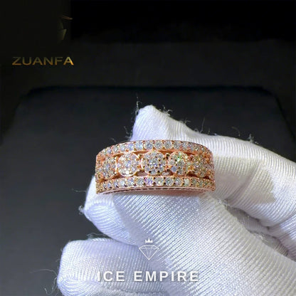 Iced Out 925 Silver Moissanite Ring
