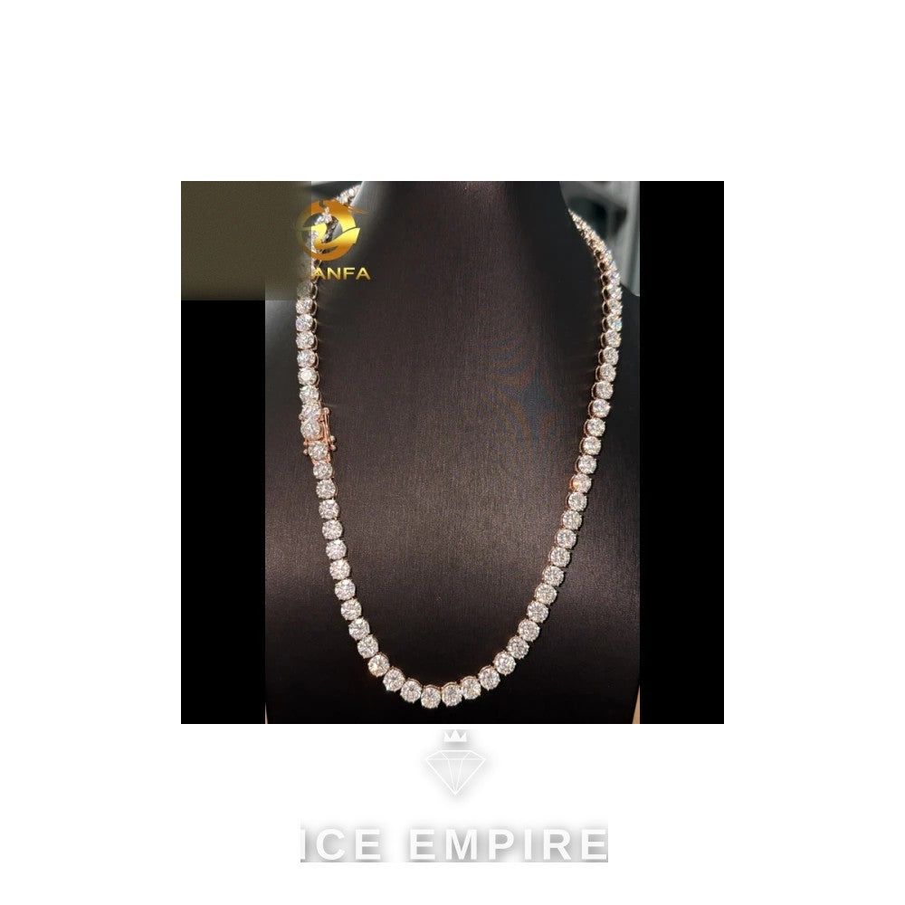 Iced Out 10K Gold Moissanite Tennis Chain
