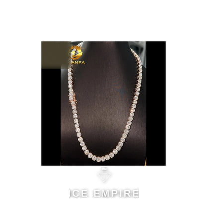 Iced Out 10K Gold Moissanite Tennis Chain