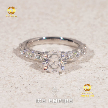 Iced Out Gold Plated Lab Grown Diamond Engagement Ring