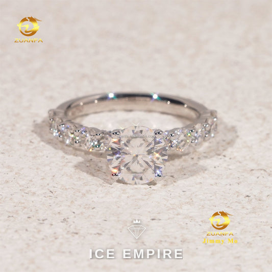 Iced Out Gold Plated Lab Grown Diamond Engagement Ring