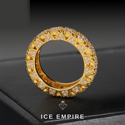 Iced Out Cluster Gold Plated Moissanite Ring