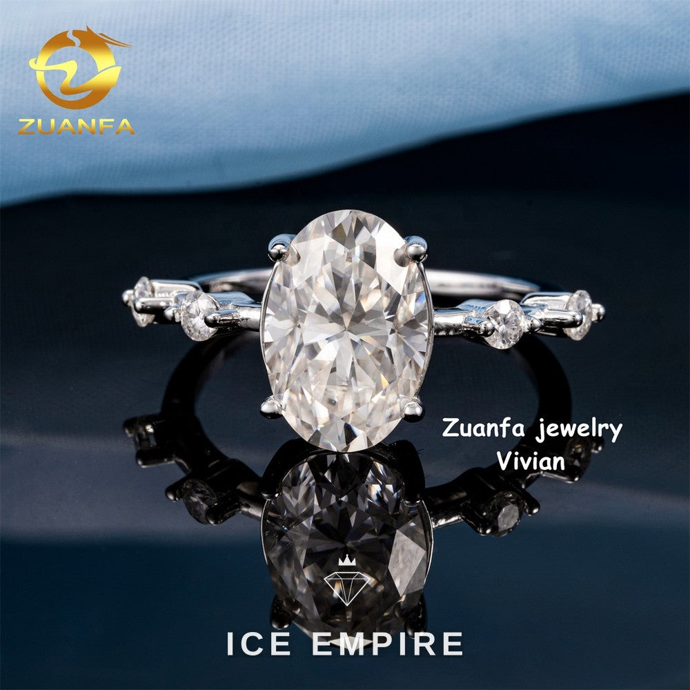 Iced Out 925 Silver Moissanite Ring