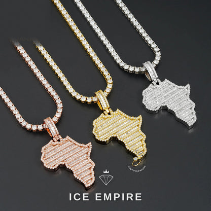 Iced Out Baguette 925 Silver Pendant