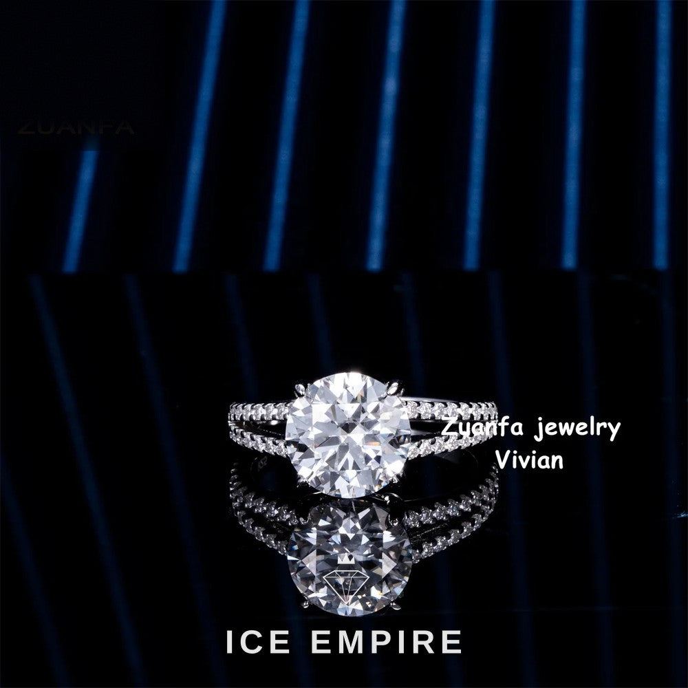 Iced Out 925 Silver Moissanite Ring