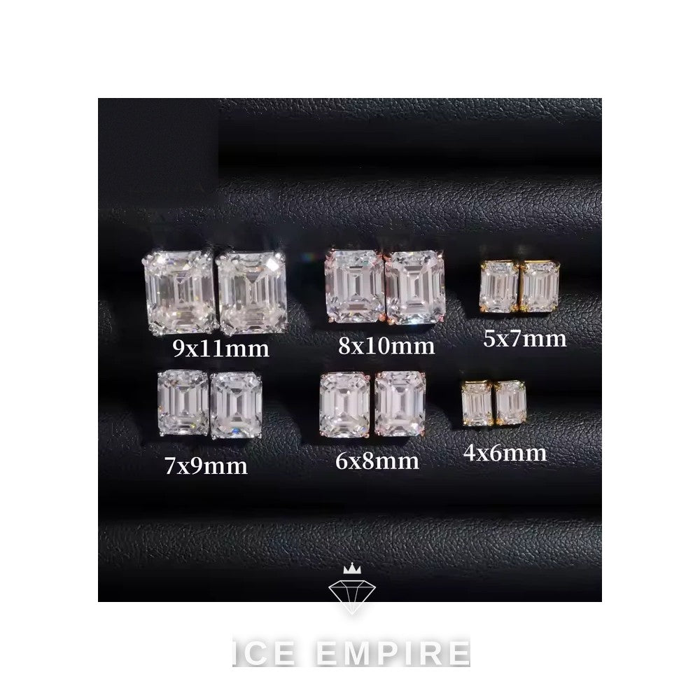 Iced Out 925 Silver Moissanite Earrings