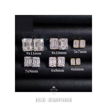 Iced Out 925 Silver Moissanite Earrings