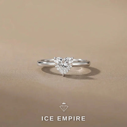 Iced Out Heart 18K Gold Engagement Ring