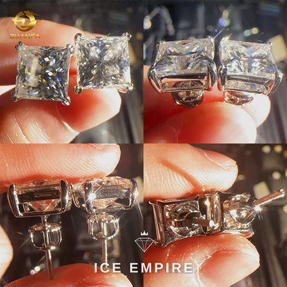 Iced Out 925 Silver Moissanite Earrings