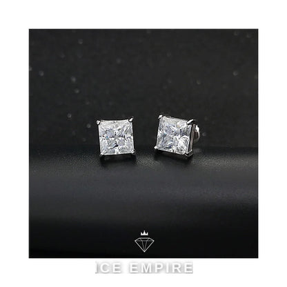 Iced Out Gold Plated Moissanite Stud Earrings