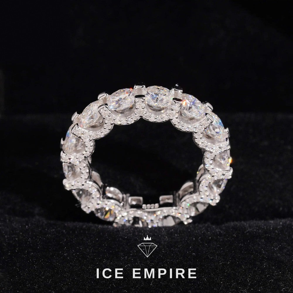 Iced Out 925 Silver Moissanite Ring