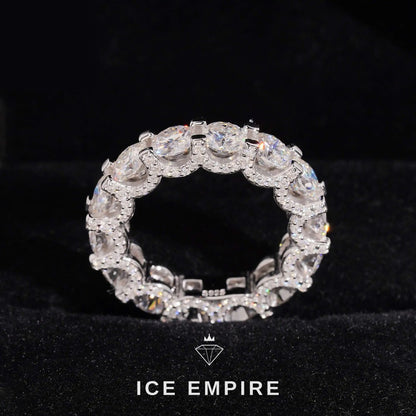 Iced Out 925 Silver Moissanite Ring